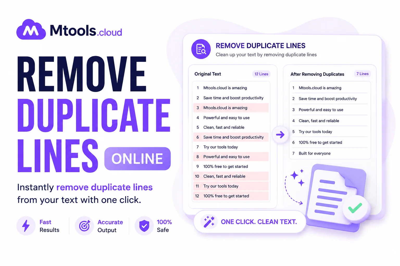 Remove Duplicate Lines Online Tool