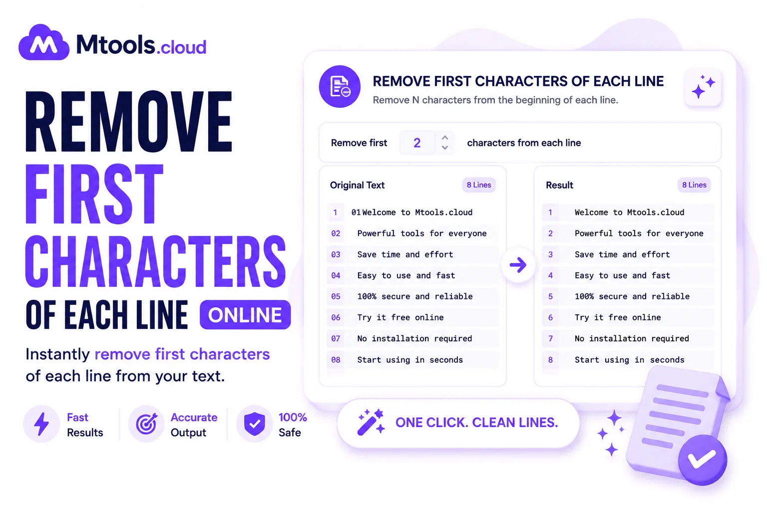 Remove First Characters Of Each Line Tool