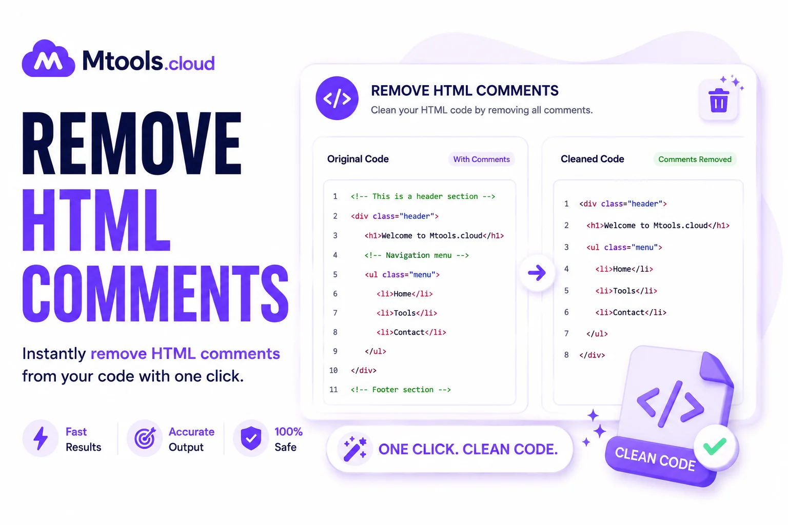 Remove HTML Comments Tool