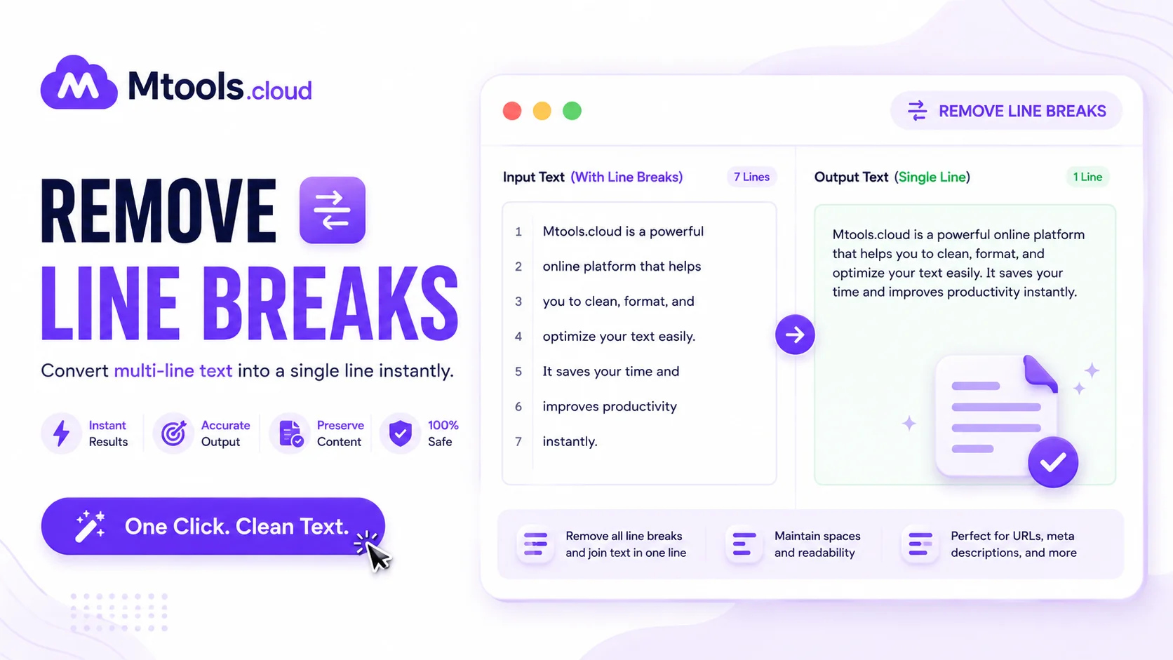 Remove Line Breaks Online Tool