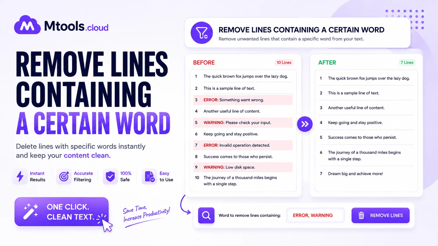 Remove Lines Containing A Certain Word Tool