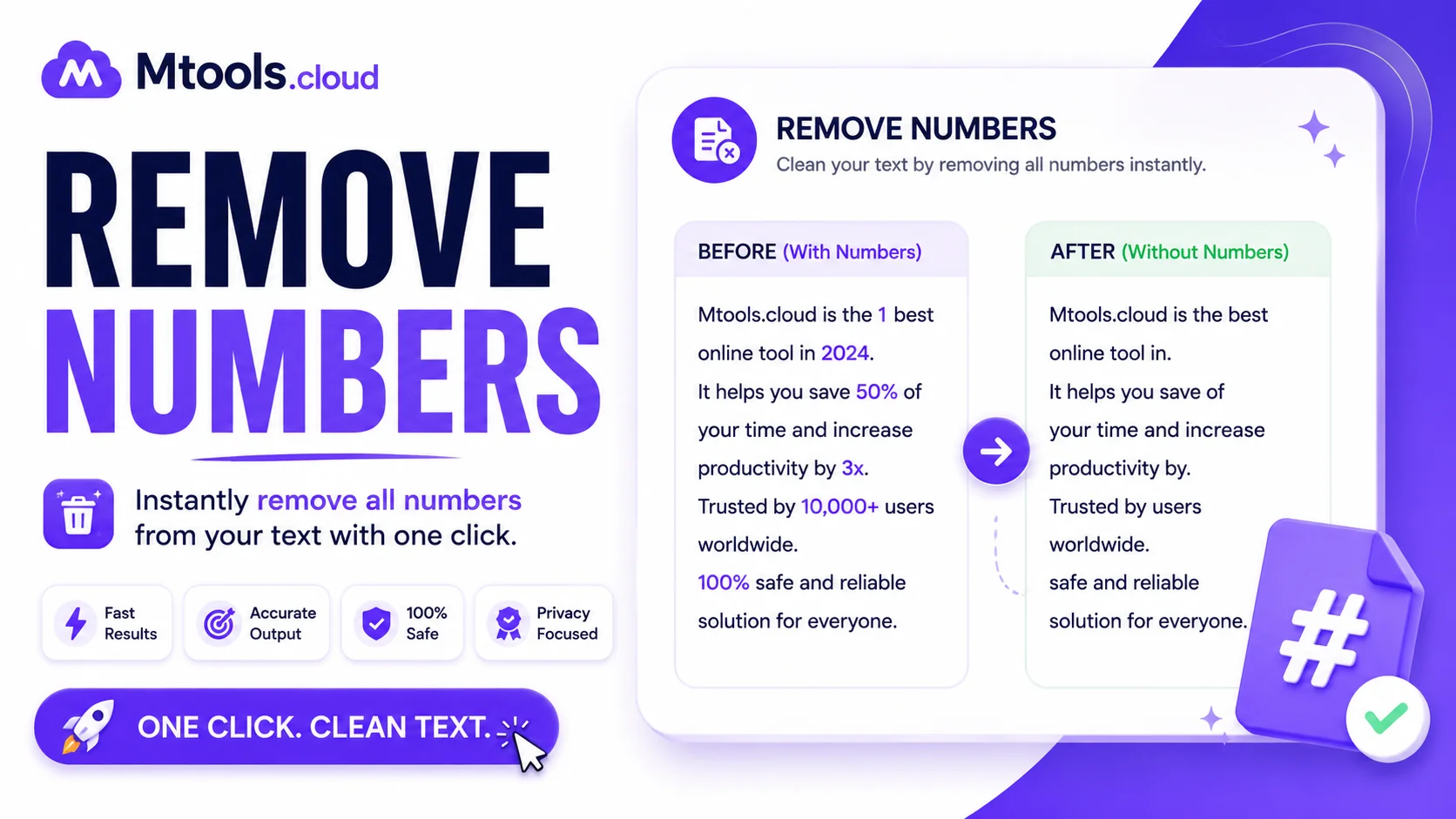 Remove Numbers from Text Tool
