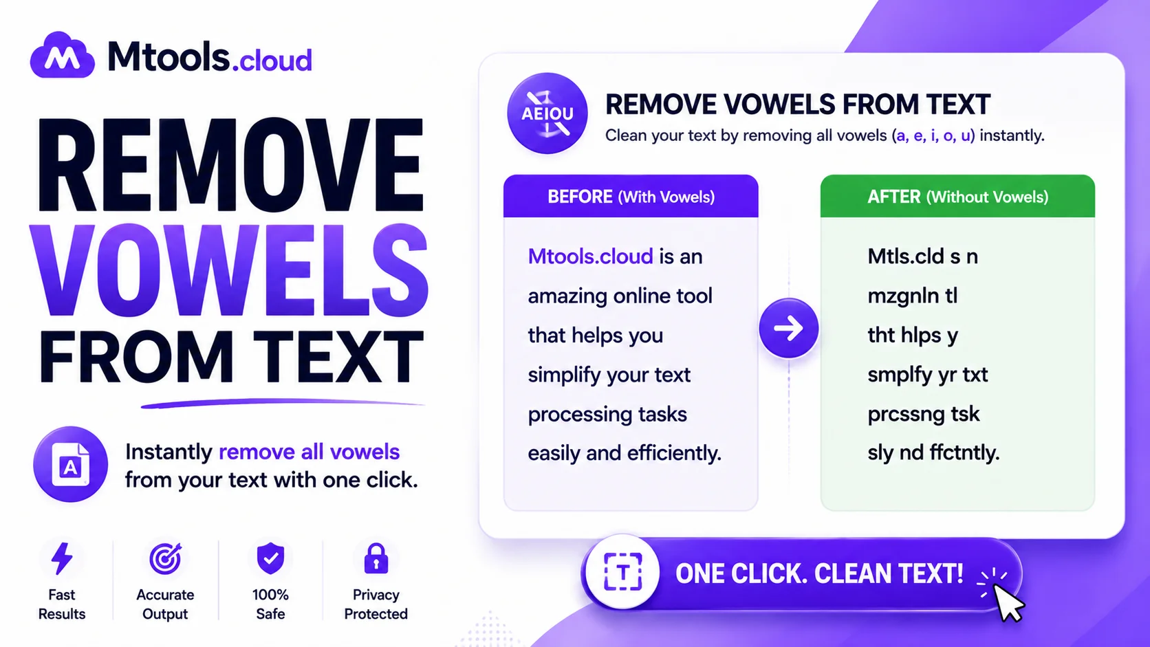 Remove Vowels From Text Tool Visual